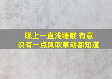 晚上一直浅睡眠 有意识有一点风吹草动都知道